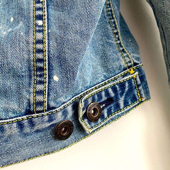 Cropped Denim Jacket Distressed Small by Brody Jeans - Picture 4 of 12